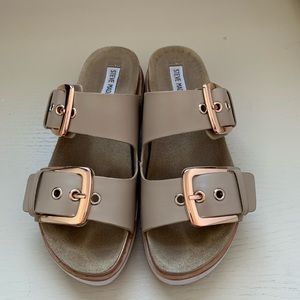 Steve Madden Platform Buckle Slides
